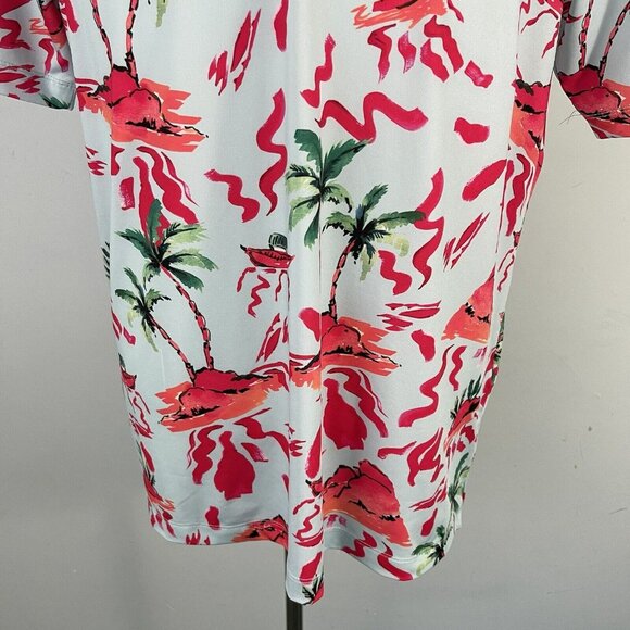 Bad Birdie Men's L Short Sleeves Golf Polo Shirt Hawaiian Tropical Print - Picture 3 of 14